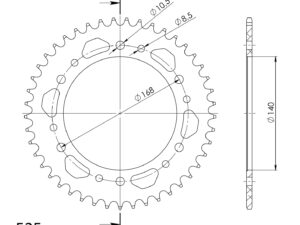 Supersprox Alumiini takaratas RAL-6:45 Musta