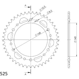 Supersprox Alumiini takaratas RAL-6:45 Musta