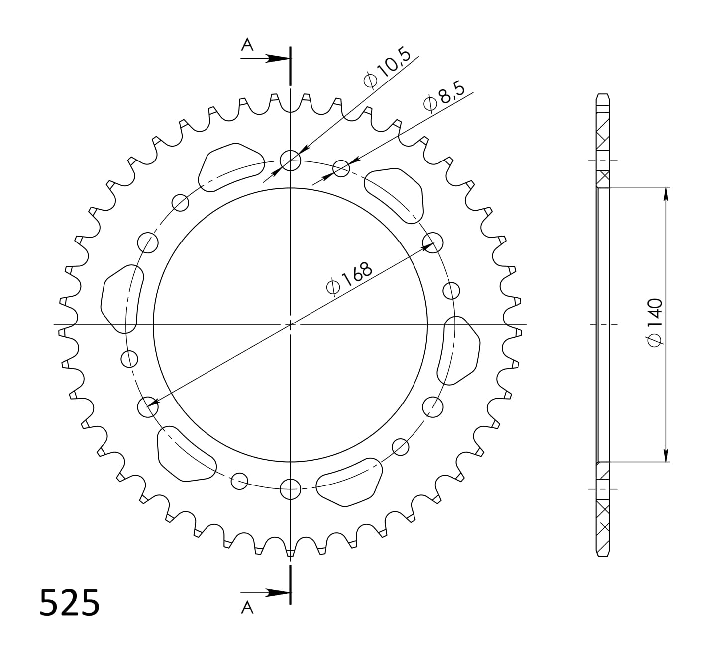 Supersprox Alumiini takaratas RAL-6:45 Musta