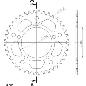 Supersprox Alumiini takaratas RAL-703:40 Musta