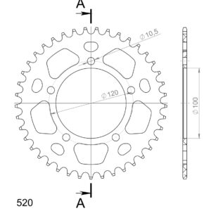 Supersprox Alumiini takaratas RAL-703:41 Musta