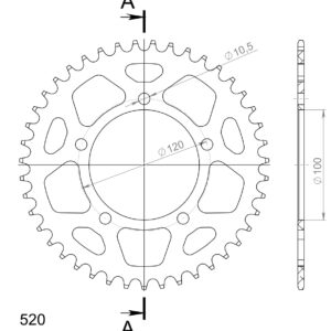Supersprox Alumiini takaratas RAL-703:43 Musta