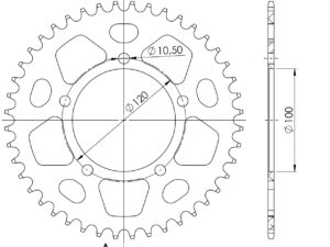 Supersprox Alumiini takaratas RAL-703:44 Musta