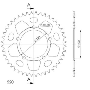 Supersprox Alumiini takaratas RAL-703:44 Musta
