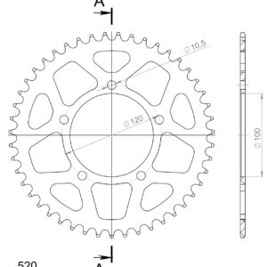 Supersprox Alumiini takaratas RAL-703:46 Musta