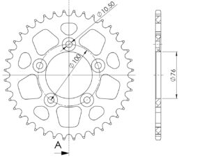 Supersprox Alumiini takaratas RAL-7090:40 Musta