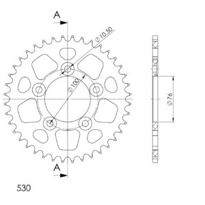 Supersprox Alumiini takaratas RAL-7090:40 Musta