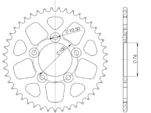 Supersprox Alumiini takaratas RAL-7090:45 Musta