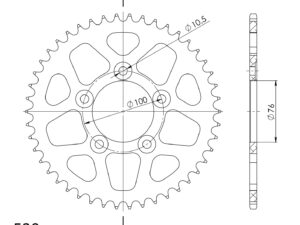 Supersprox Alumiini takaratas RAL-7090:46 Musta
