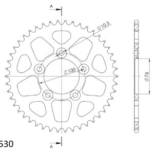 Supersprox Alumiini takaratas RAL-7090:46 Musta
