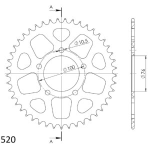 Supersprox Alumiini takaratas RAL-7091:45 Punainen