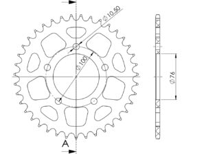 Supersprox Alumiini takaratas RAL-7092:38 Musta