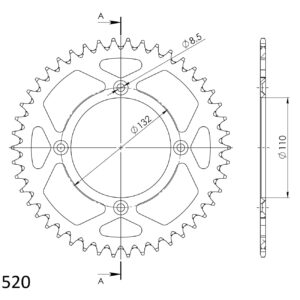 Supersprox Alumiini takaratas RAL-720:46 Musta