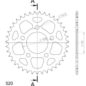 Supersprox Alumiini takaratas RAL-728:39 Musta