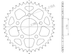 Supersprox Alumiini takaratas RAL-728:40 Musta