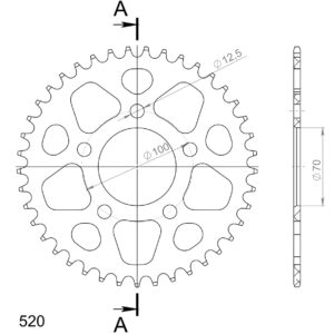 Supersprox Alumiini takaratas RAL-728:41 Musta