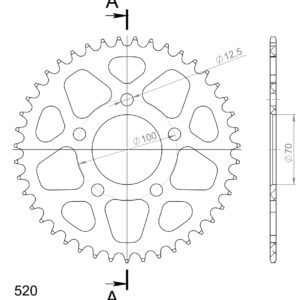 Supersprox Alumiini takaratas RAL-728:43 Musta