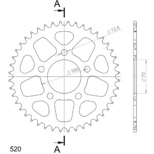 Supersprox Alumiini takaratas RAL-728:44 Musta