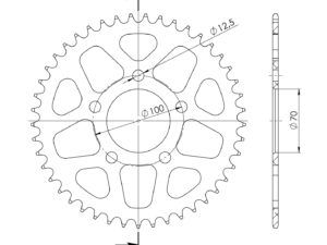 Supersprox Alumiini takaratas RAL-728:45 Musta