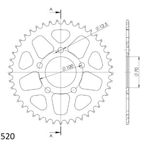 Supersprox Alumiini takaratas RAL-728:45 Musta