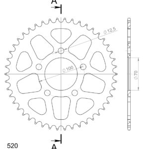 Supersprox Alumiini takaratas RAL-728:46 Musta
