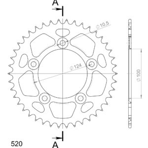 Supersprox Alumiini takaratas RAL-743:38 Musta