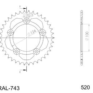 Supersprox Alumiini takaratas RAL-743:43 Musta