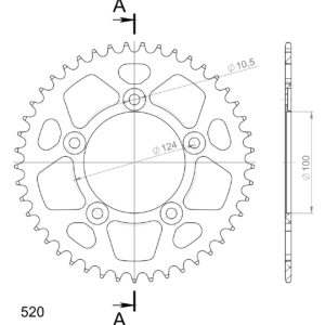 Supersprox Alumiini takaratas RAL-743:45 Musta