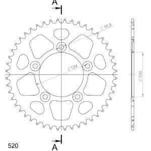 Supersprox Alumiini takaratas RAL-743:48 Musta