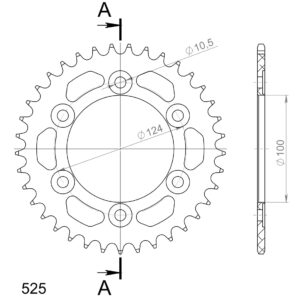 Supersprox Alumiini takaratas RAL-745:37 Musta