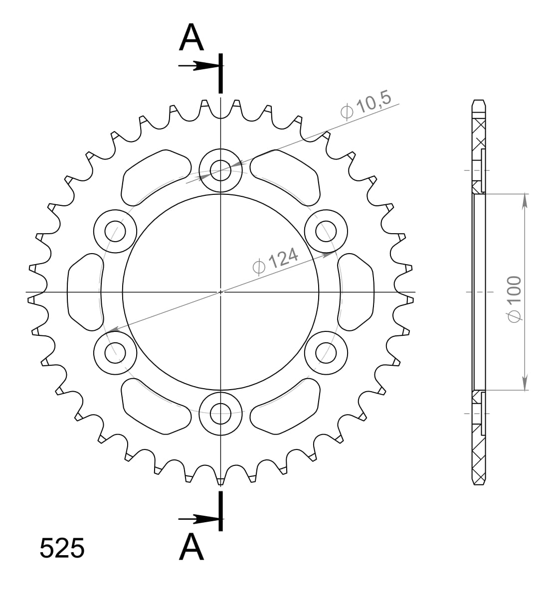 Supersprox Alumiini takaratas RAL-745:37 Musta