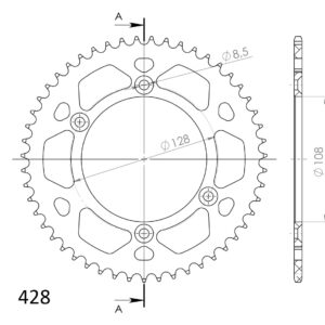 Supersprox Alumiini takaratas RAL-797:51 Musta