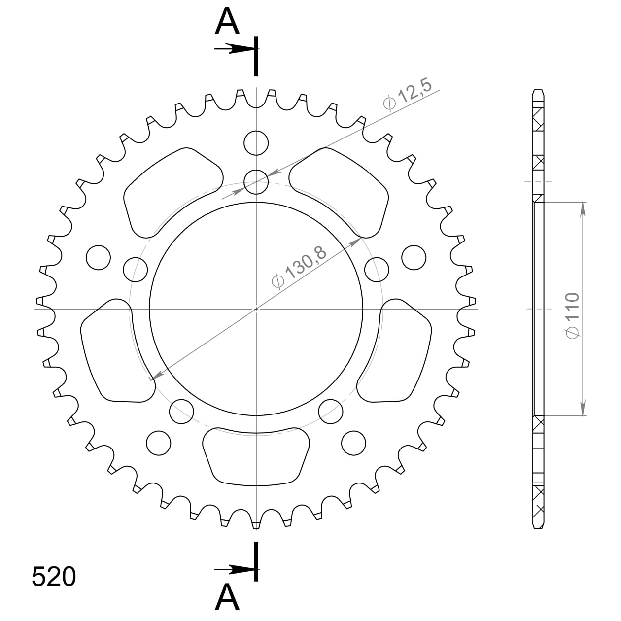 Supersprox Alumiini takaratas RAL-7_520:43 Punainen