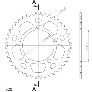 Supersprox Alumiini takaratas RAL-7_520:44 Punainen