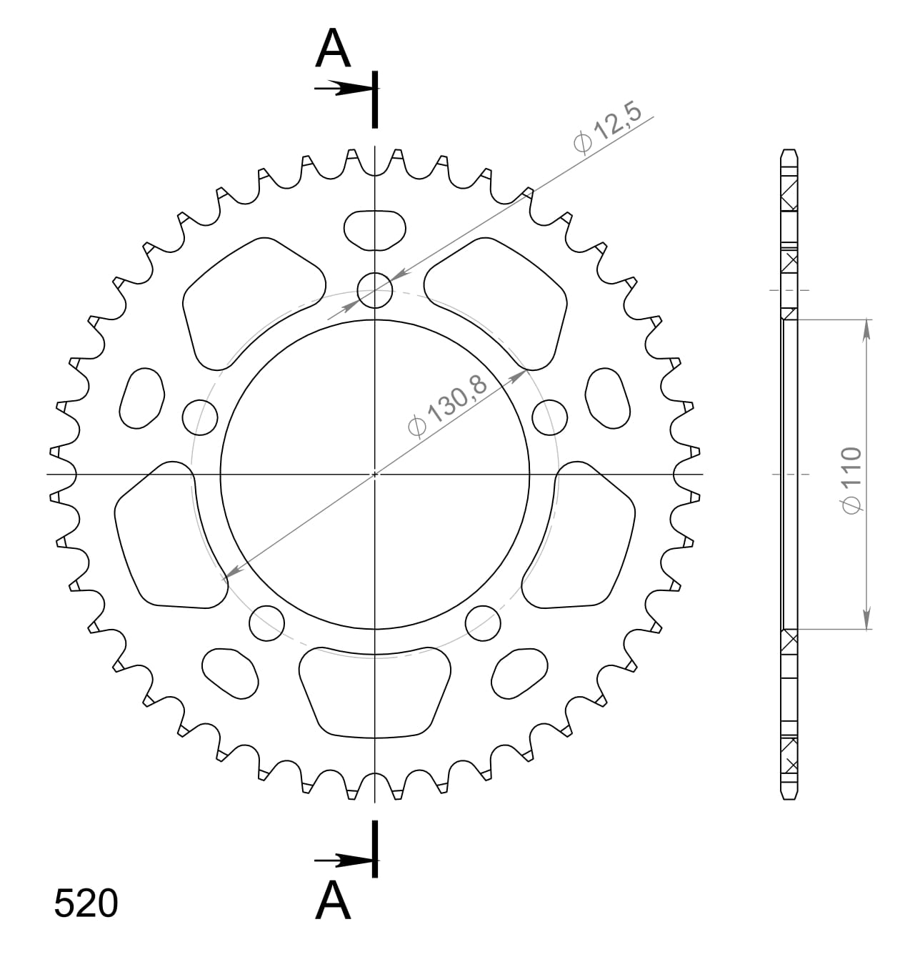 Supersprox Alumiini takaratas RAL-7_520:44 Punainen