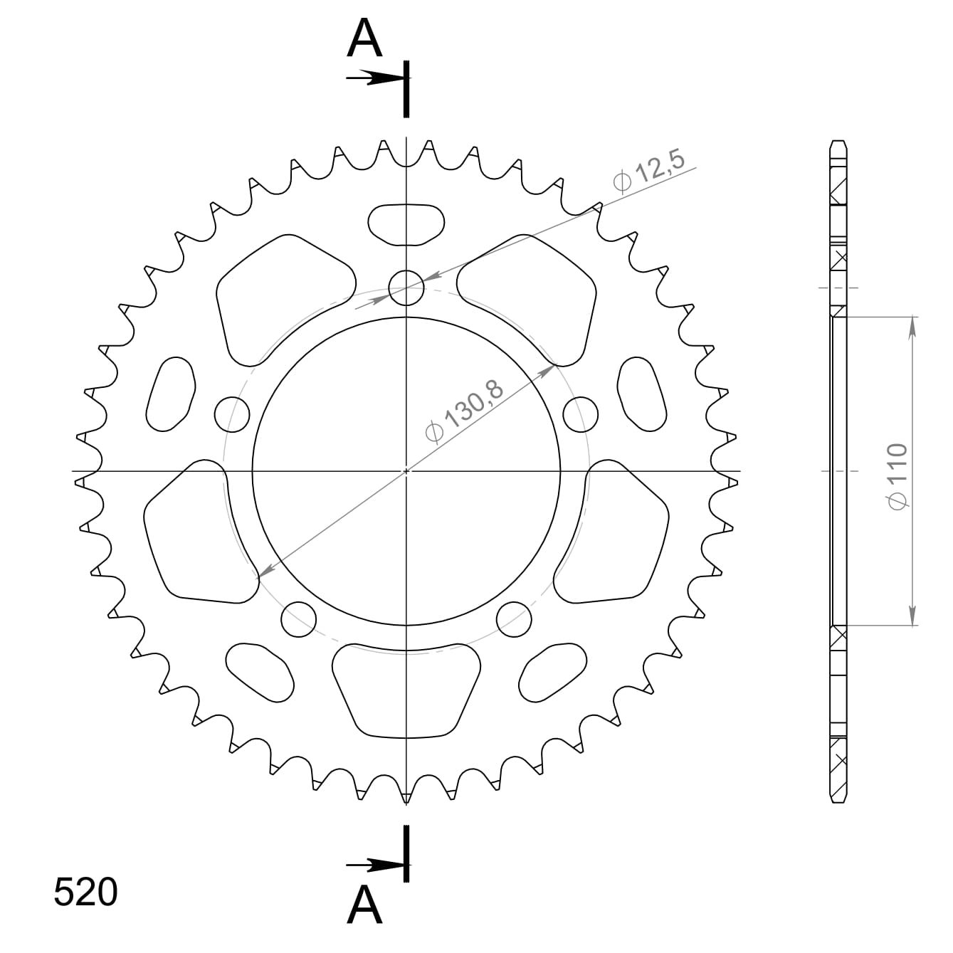 Supersprox Alumiini takaratas RAL-7_520:45 Punainen