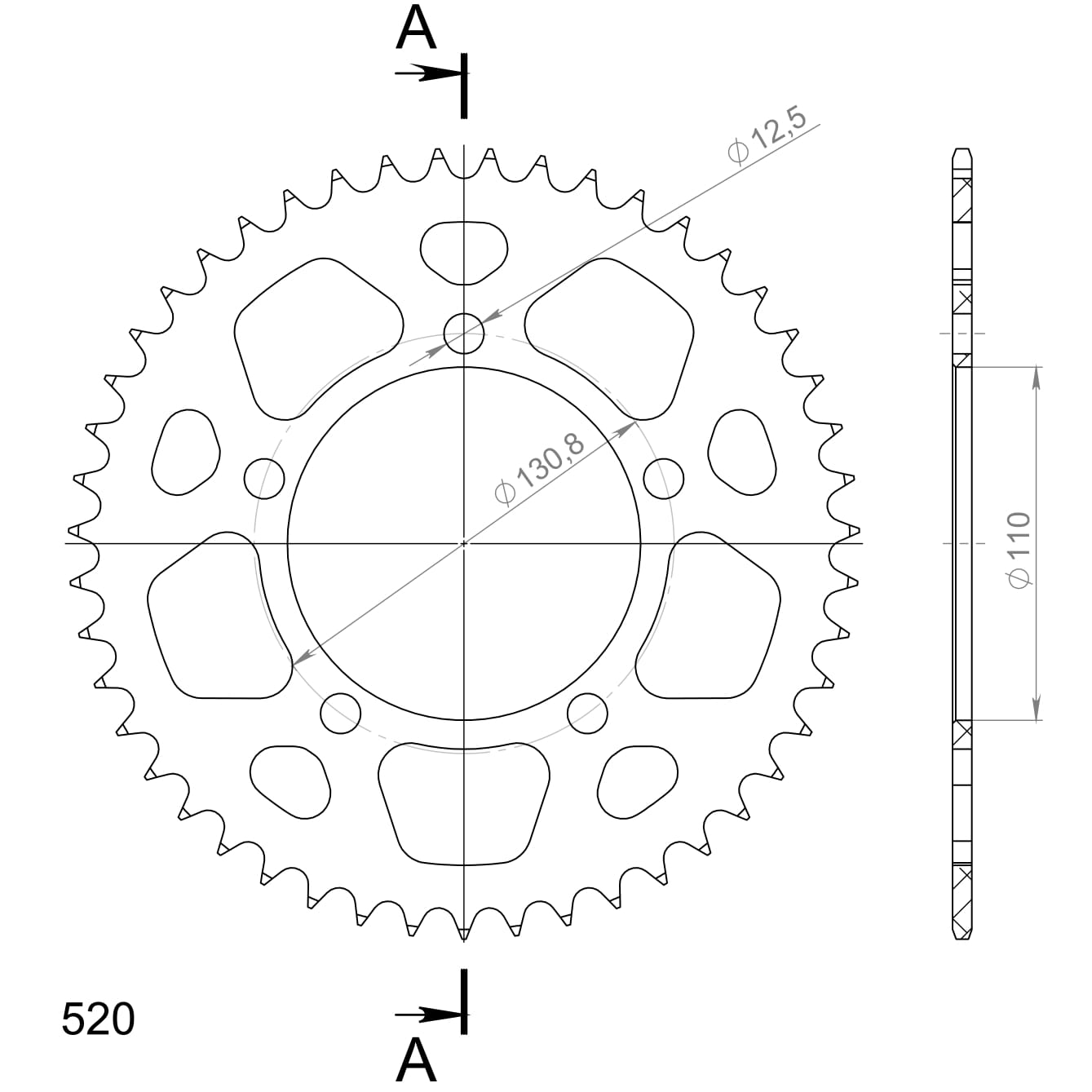 Supersprox Alumiini takaratas RAL-7_520:47 Punainen