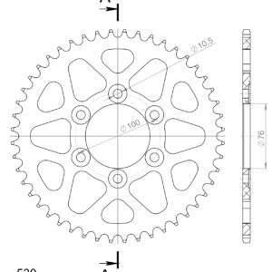 Supersprox Alumiini takaratas RAL-816:48 Musta