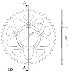 Supersprox Alumiini takaratas RAL-823:47 Hopea