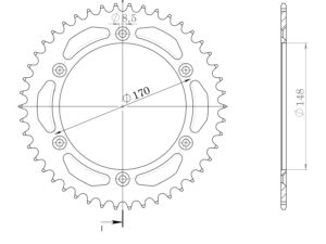 Supersprox Alumiini takaratas RAL-828:42 Musta