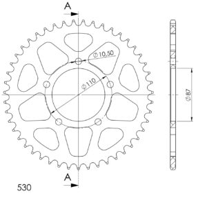 Supersprox Alumiini takaratas RAL-829:47 Musta
