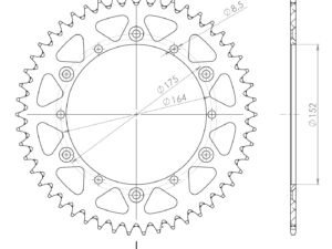 Supersprox Alumiini takaratas RAL-853:48 Hopea