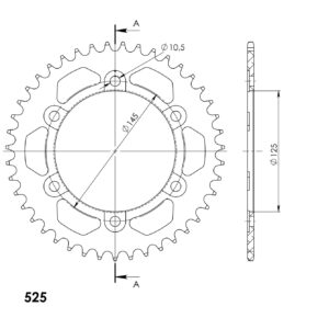 Supersprox Alumiini takaratas RAL-867:43 Musta