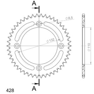 Supersprox Alumiini takaratas RAL-898:46 Hopea