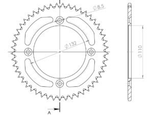 Supersprox Alumiini takaratas RAL-898:49 Hopea