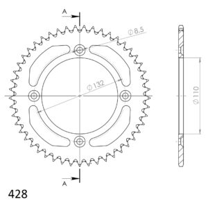 Supersprox Alumiini takaratas RAL-898:49 Hopea