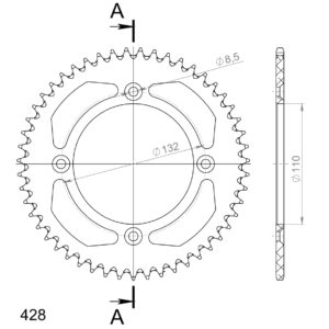 Supersprox Alumiini takaratas RAL-898:51 Hopea