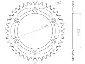 Supersprox Alumiini takaratas RAL-990:38 Hopea