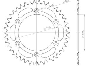 Supersprox Alumiini takaratas RAL-990:42 Hopea