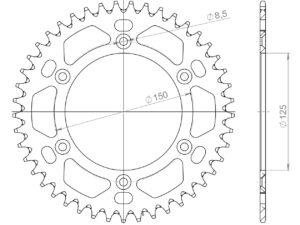 Supersprox Alumiini takaratas RAL-990:45 Hopea